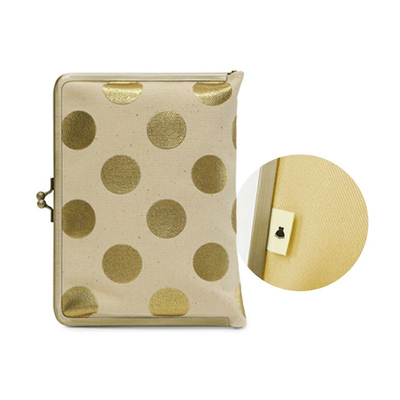 がま口ブックカバー 文庫/A6/360P対応【帆布・HAKUドット】