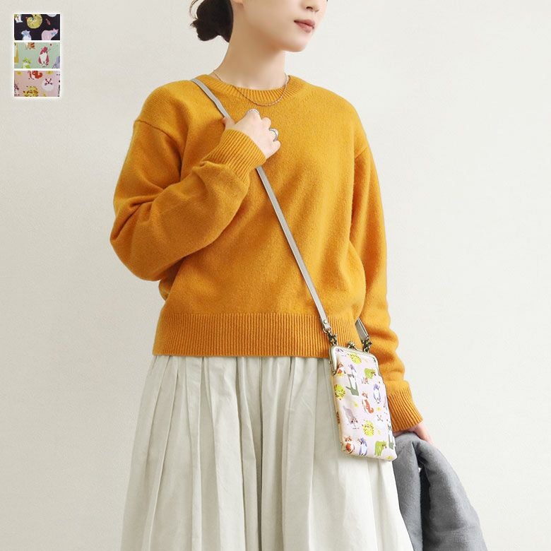 在庫商品】がま口ショルダーケース＋（プラス）【Colorful CAT