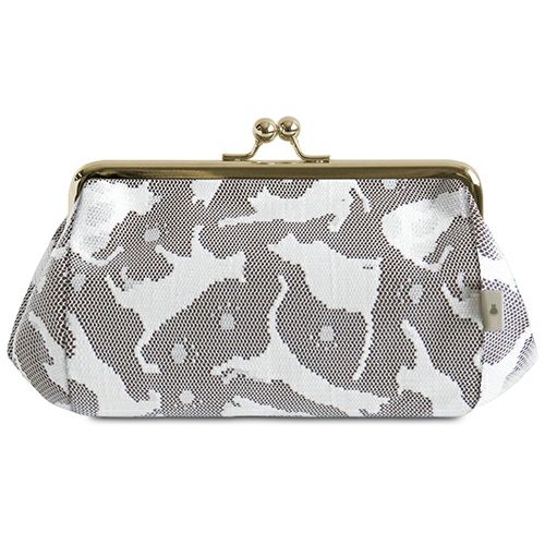 在庫商品】TAWARA型がま口コスメポーチ（中）【CAT lace(キャット