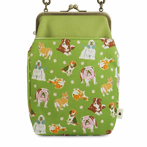 在庫商品】がま口お散歩ポシェット（ハギ）【Colorful Dog(カラフル