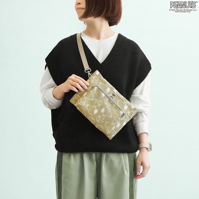 在庫商品】がま口ポケット付きサコッシュ【PEANUTS_(S)24AW Sarei