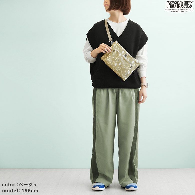 在庫商品】がま口ポケット付きサコッシュ【PEANUTS_(S)24AW Sarei
