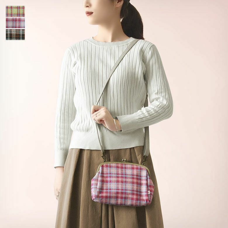 ファスナー付きがま口ミニポシェット【ディアタータン】