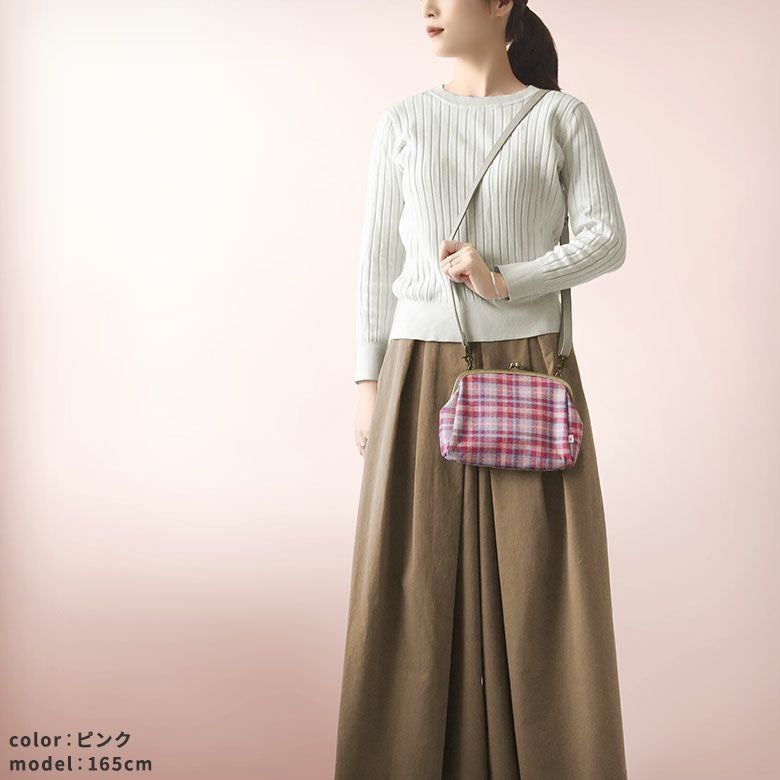 在庫商品】ファスナー付きがま口ミニポシェット【ディアタータン