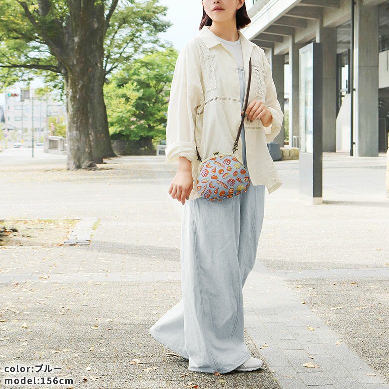 丸型がま口ポシェット【ベーカリー金襴】