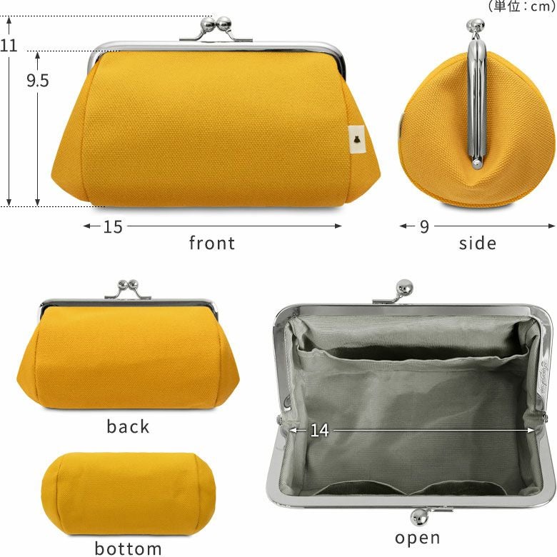 在庫商品】TAWARA型がま口コスメポーチ（中）【帆布・綿布・デニム