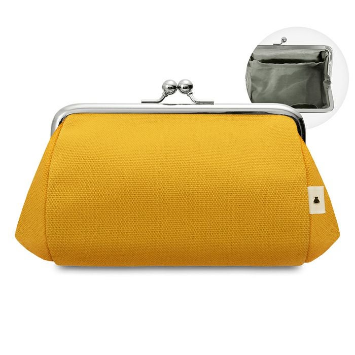 TAWARA型がま口コスメポーチ（中）【帆布・綿布（アソート）】