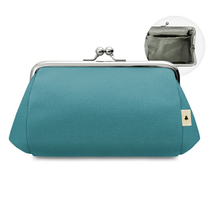 TAWARA型がま口コスメポーチ（中）【帆布・綿布（アソート）】