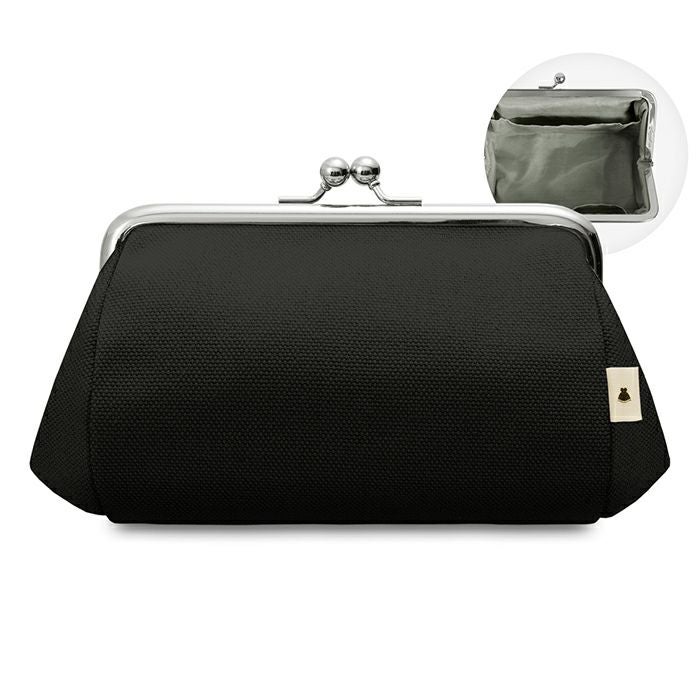 TAWARA型がま口コスメポーチ（中）【帆布・綿布（アソート）】