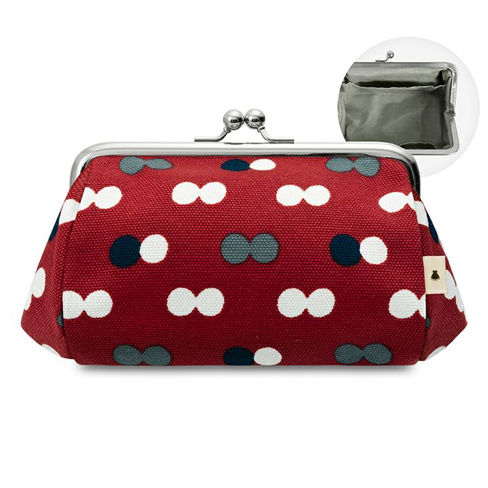 TAWARA型がま口コスメポーチ（中）【帆布・綿布（アソート）】