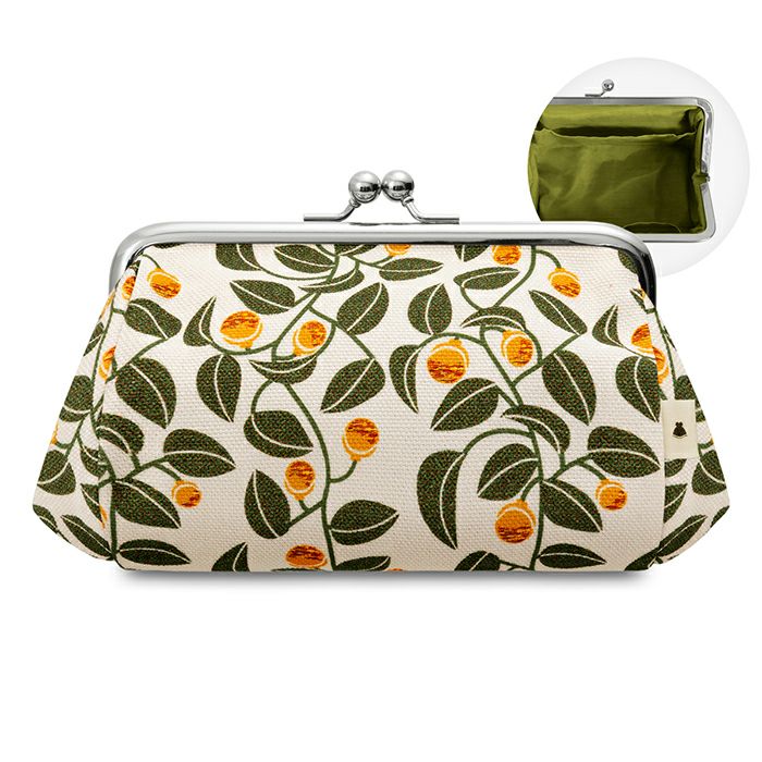 TAWARA型がま口コスメポーチ（中）【帆布・綿布（アソート）】