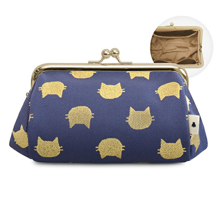 TAWARA型がま口コスメポーチ（中）【帆布・綿布（アソート）】