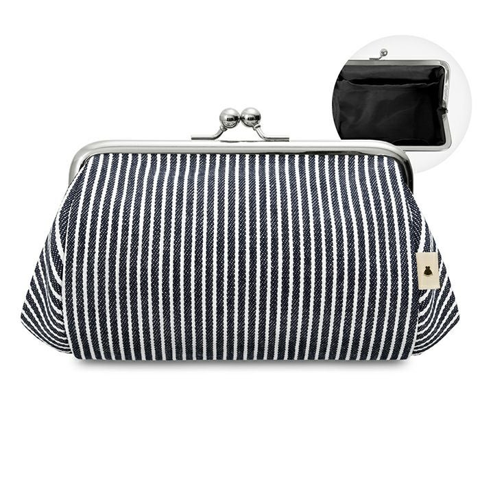 TAWARA型がま口コスメポーチ（中）【帆布・綿布（アソート）】