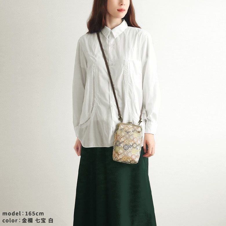 がま口お散歩ポシェット【金襴・帯地（アソート）】