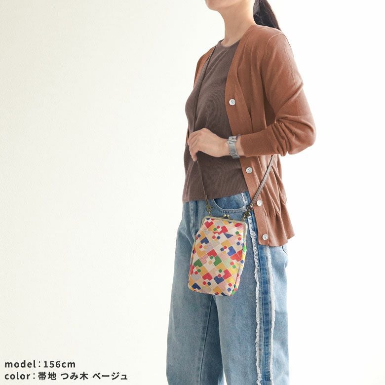 がま口お散歩ポシェット【金襴・帯地（アソート）】