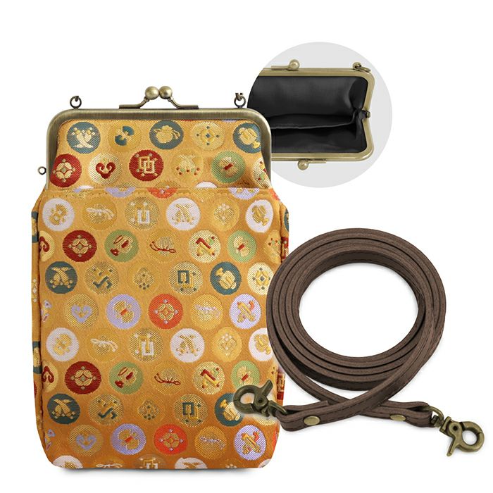 がま口お散歩ポシェット【金襴・帯地（アソート）】