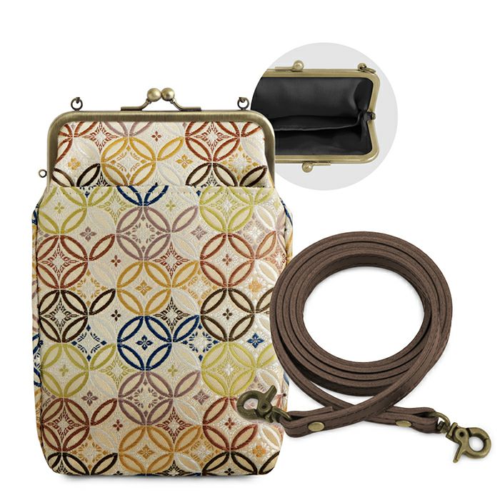 がま口お散歩ポシェット【金襴・帯地（アソート）】