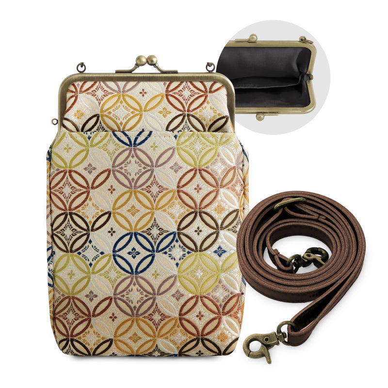 がま口お散歩ポシェット【金襴・帯地（アソート）】