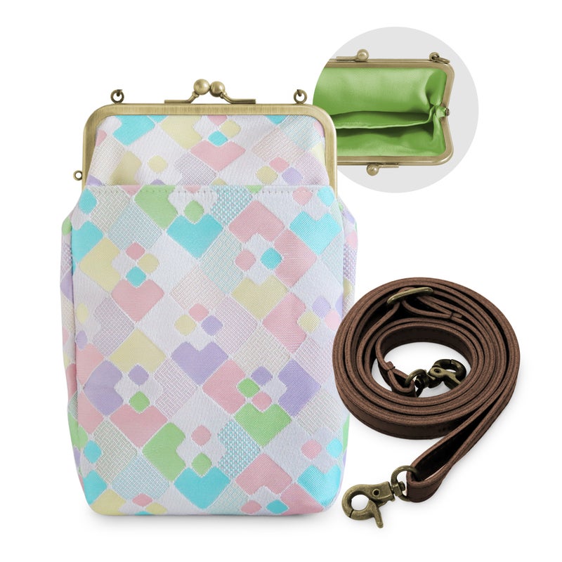 がま口お散歩ポシェット【金襴・帯地（アソート）】