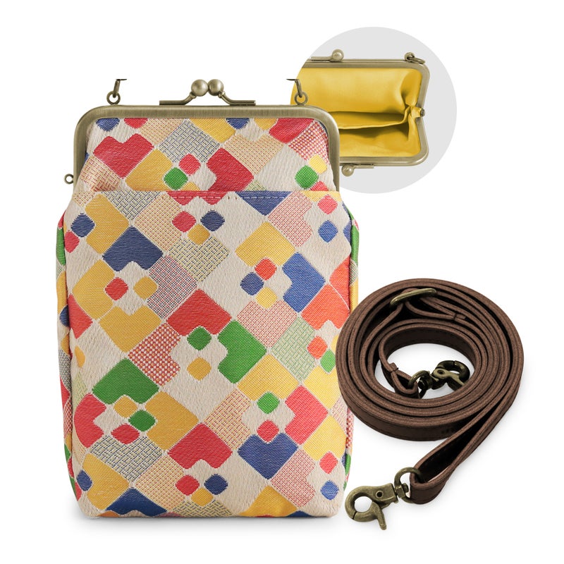 がま口お散歩ポシェット【金襴・帯地（アソート）】