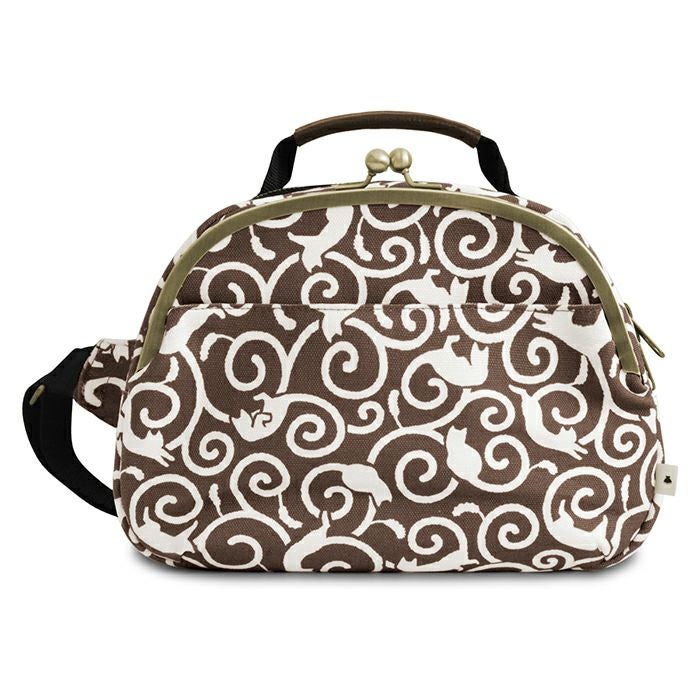 がま口ポシェット型ボディバッグ