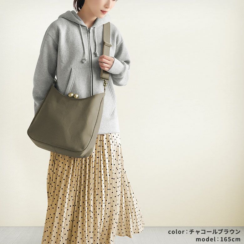 がま口リムーバブルショルダーバッグ【ライトキャンバス】