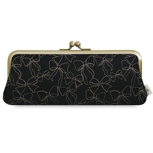 がま口KAKUメガネケース【リボン刺繍】 