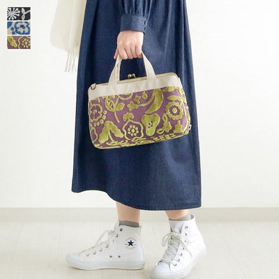 在庫商品】がま口手提げバッグ【フラワーパイル】 | がま口の専門店 