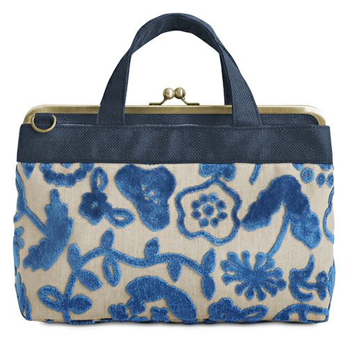 がま口手提げバッグ【フラワーパイル】