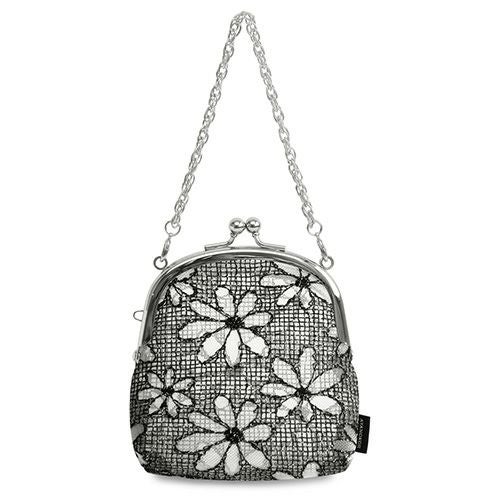 チェーン付き丸型がま口メッシュポーチ【マーガレットメッシュ】