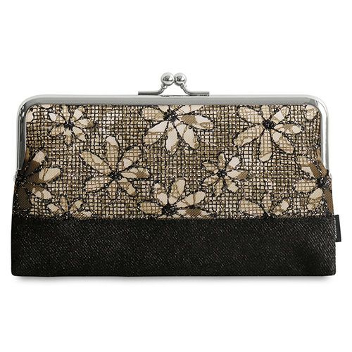 がま口切替メッシュフラットポーチ【マーガレットメッシュ】