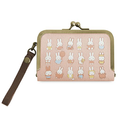 ストラップ付き横型がま口パスケース【miffy70th(パステルカラー)】