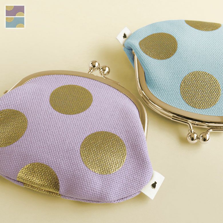 在庫商品】3.3寸 がま口財布【帆布・HAKUドット限定カラー】