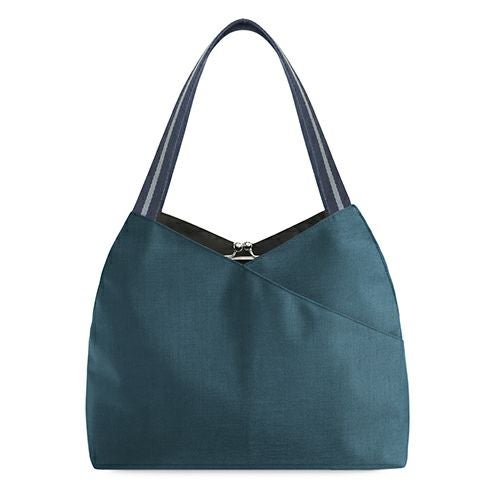 【オーダー】ちょうちょネイビーチェック/がま口仕切り付きトート 在庫商品】がま口付き2styleトートバッグ【Sarei MONTANA】※持ち手旧
