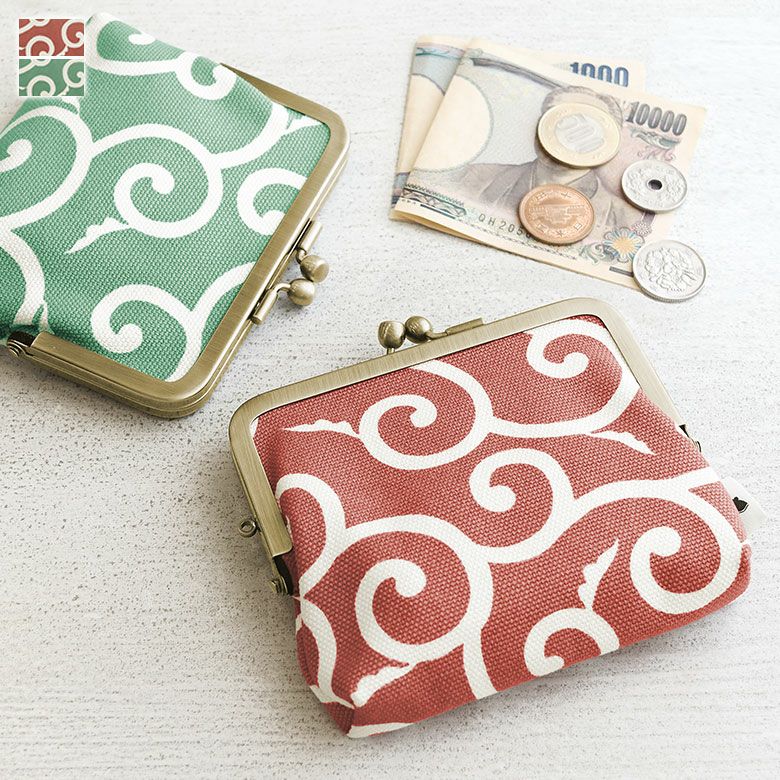 平親子がま口財布【帆布・唐草　限定カラー】