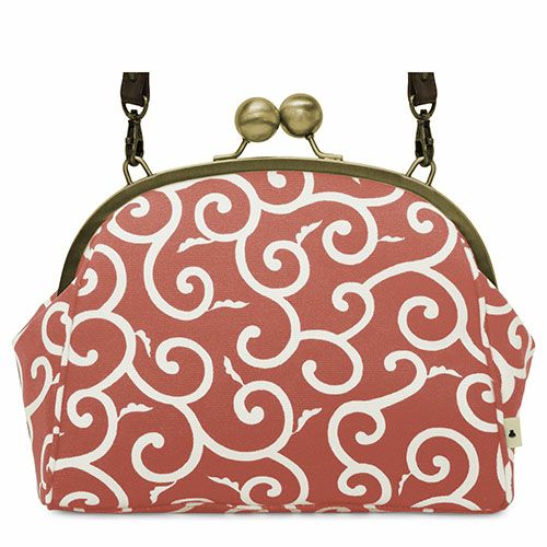 大玉がま口ポシェット【帆布・唐草　限定カラー】