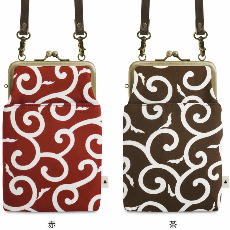 がま口ショルダーケース＋（クッション裏地）【綿唐草】