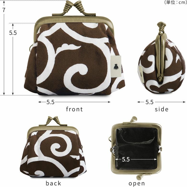 TAWARA型がま口コスメポーチ(極小)【綿唐草】