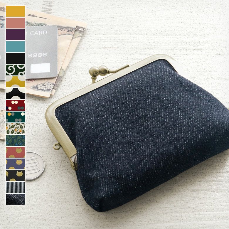 3.5寸がま口コインケース＋（プラス）【帆布・綿布（アソート）】メインカット