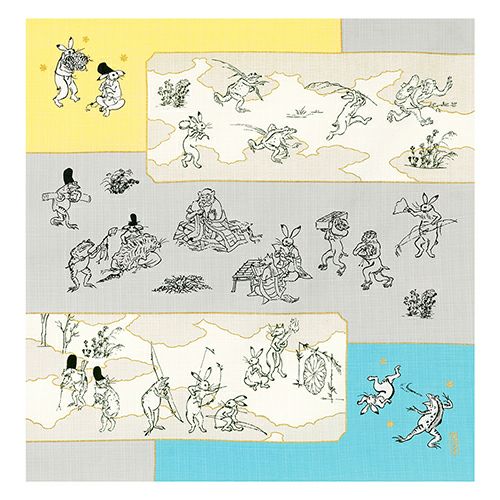 ふろしき　鳥獣人物戯画（50cm） 絵巻