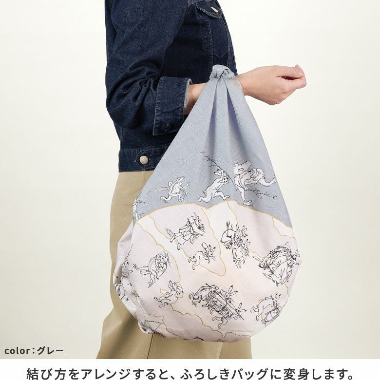 ふろしき　鳥獣人物戯画（100cm） 蓮の葉