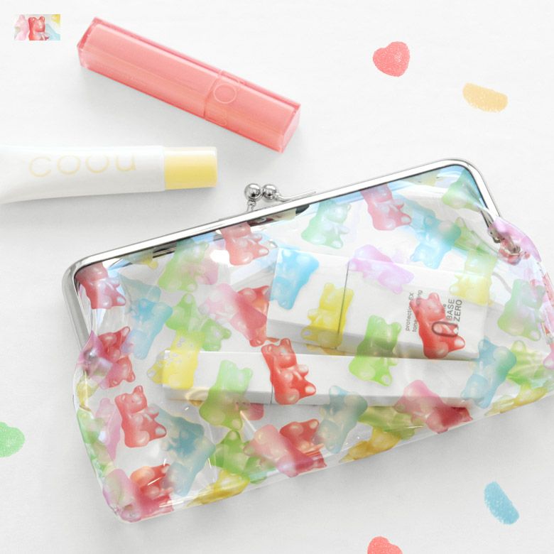 6寸がま口平ポーチ【グミ】