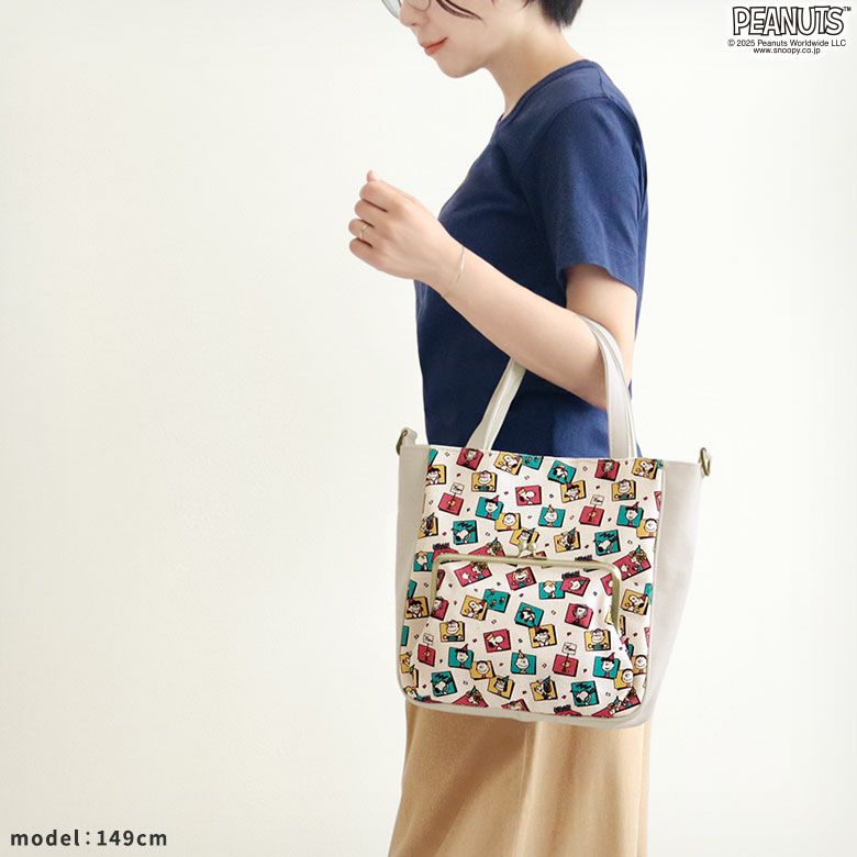 在庫商品】ミニがま口スクエアショルダーバッグ【PEANUTS 25SS 75th