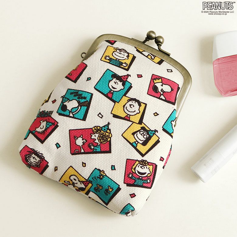 縦型がま口ケース（小）【PEANUTS_75th Celebrating】