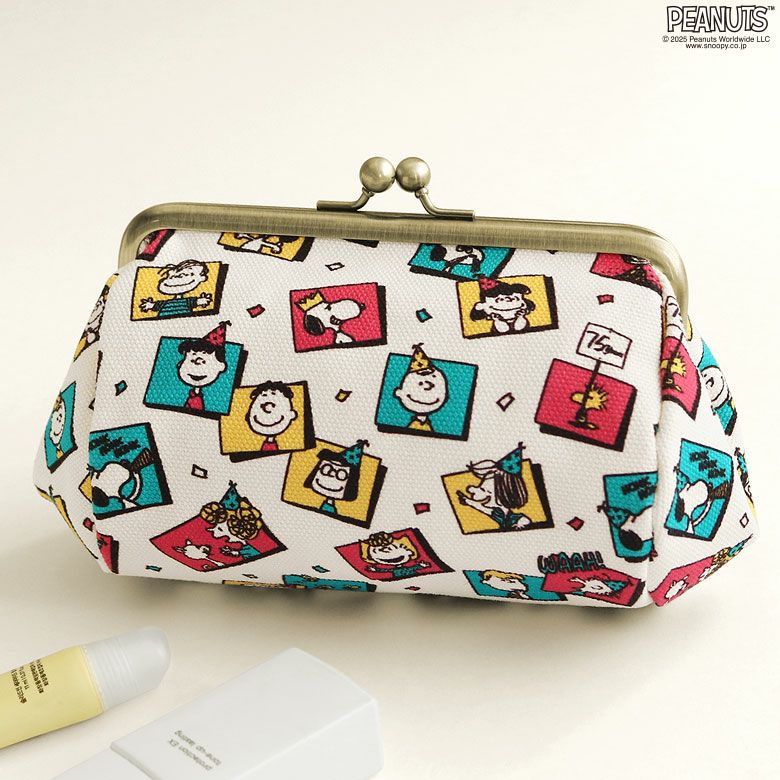 TAWARA型がま口コスメポーチ（中）【PEANUTS_75th Celebrating】