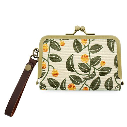 ストラップ付き横型がま口パスケース【帆布（アソート）】