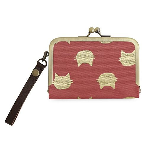 ストラップ付き横型がま口パスケース【帆布（アソート）】