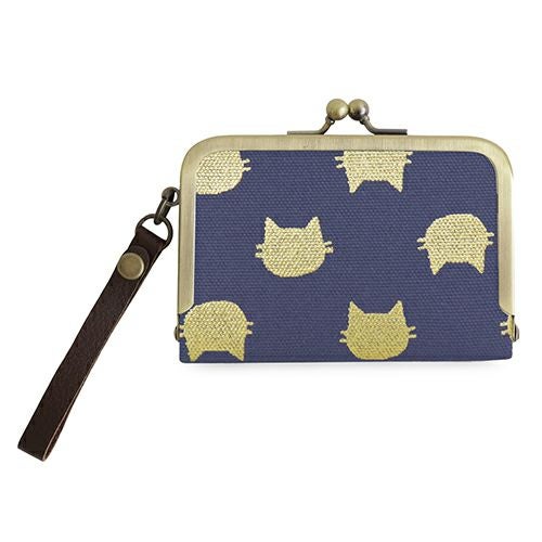 ストラップ付き横型がま口パスケース【帆布（アソート）】