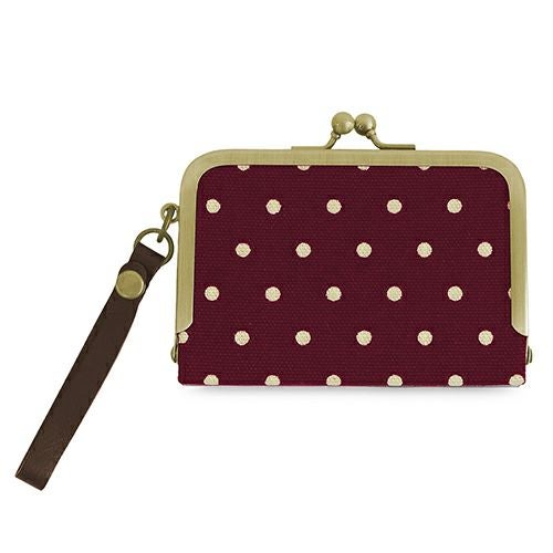 ストラップ付き横型がま口パスケース【帆布 在庫限り（アソート）】