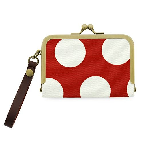 ストラップ付き横型がま口パスケース【帆布 在庫限り（アソート）】